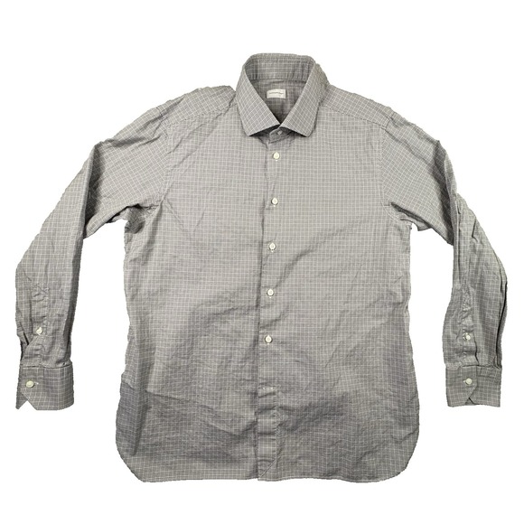 Ermenegildo Zegna Other - Ermenegildo Zegna Men's 2XL Dress Shirt Gingham Gray Regular Fit LS SEE DESCRIPT